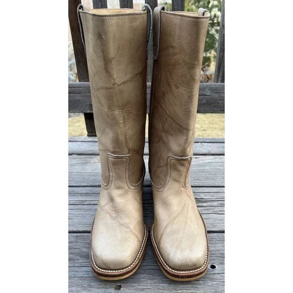 Vintage Wild Country Men's 10D Campus Boots Marbled Leather Square Toe